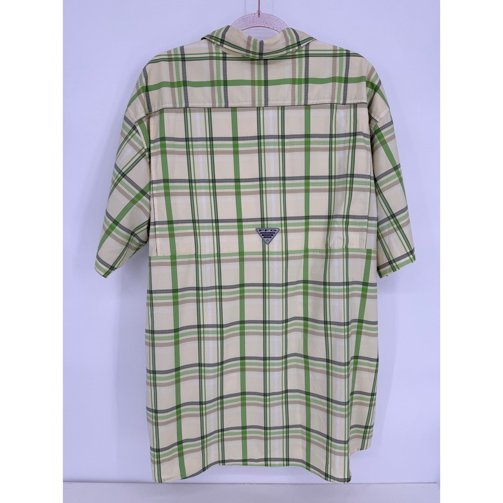 Columbia Men's Green Plaid Short Sleeve Button Up Shirt Size XXL Outdoor Casual - Picture 4 of 9